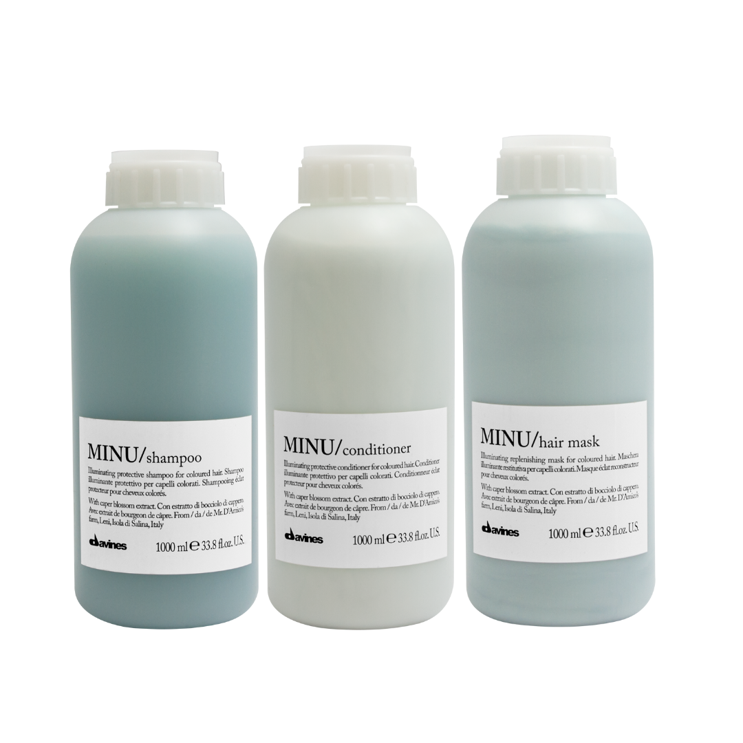 Minu Shampoo & Conditioner & Mask Pro Size Trio - Davines