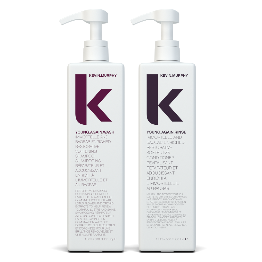 Duo de produits nettoyants et de rinçage Young Again 1 000 ml - Kevin Murphy 